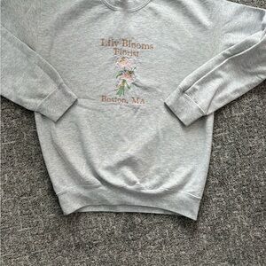 Lily Blooms Florist Boston MA Embroidered Sweatshirt - Light Gray